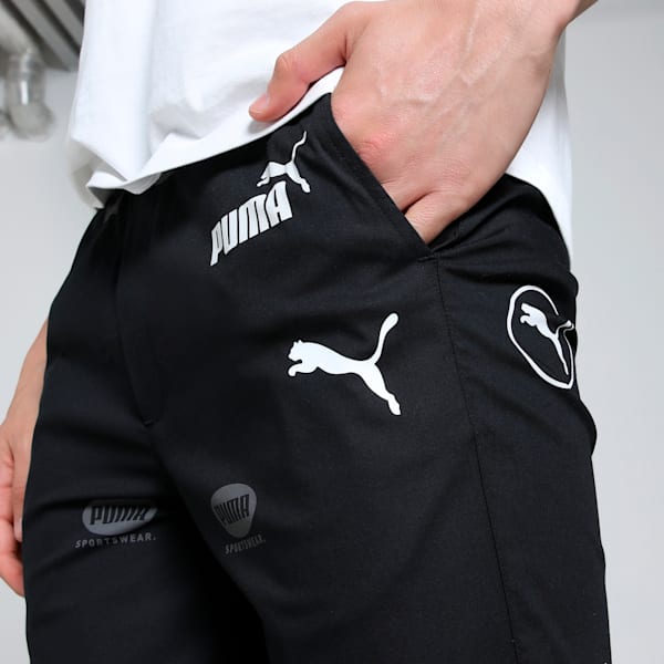 Men's Printed Lounge Pants, PUMA Black-PUMA White, extralarge-IND