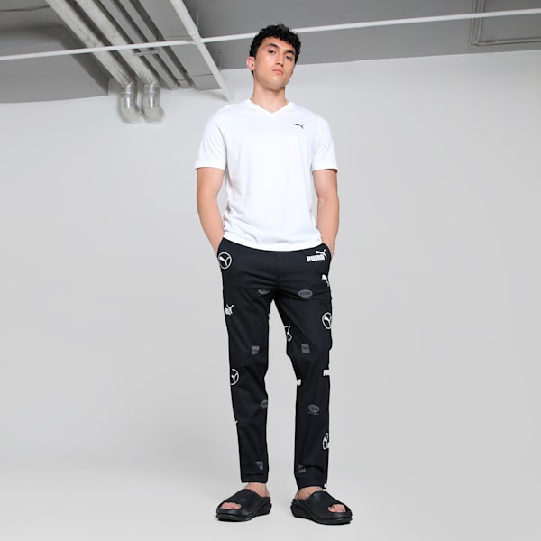 Men's Printed Lounge Pants, PUMA Black-PUMA White, extralarge-IND