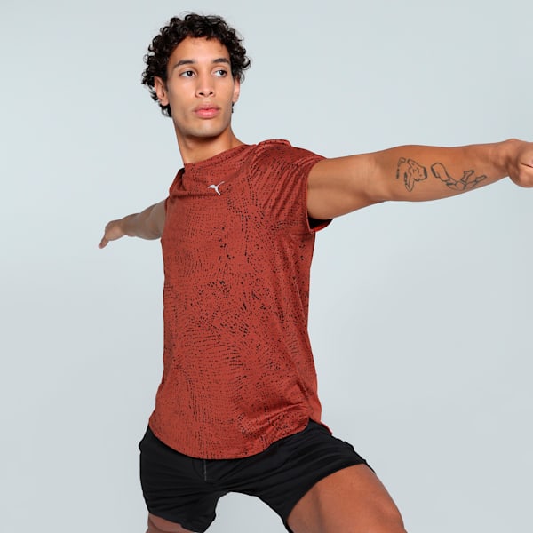 M Studio Cloudspun Printed Men's Training Tee, Mars Red, extralarge-IND