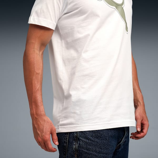 Men’s Cotton Graphic Printed T-shirt, PUMA White, extralarge-IND