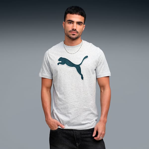 Men’s Cotton Graphic Printed T-shirt, Light Gray Heather, extralarge-IND