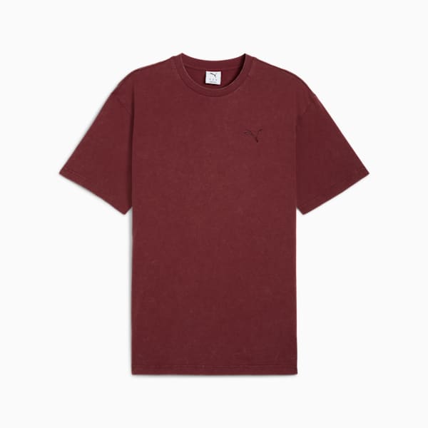 Playera desteñida Essentials Elevated para hombre, Ruby Shimmer, extralarge