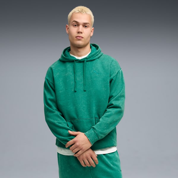 ESS ELEVATED Wash Hoodie Men, Wild Green, extralarge