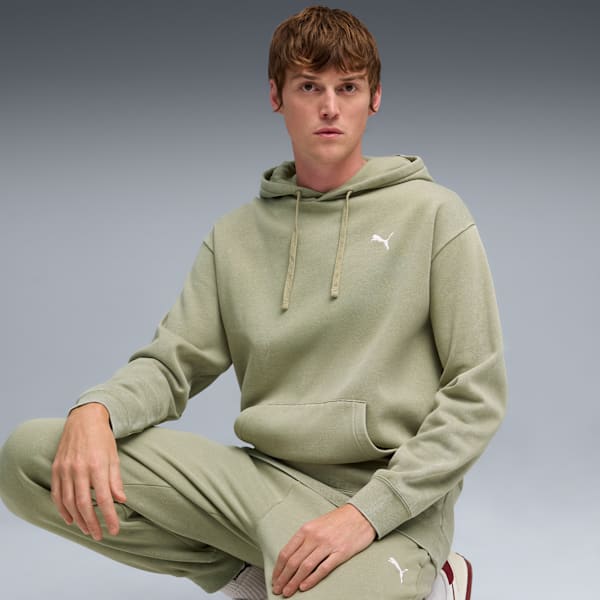 Sudadera con capucha desteñida ESS ELEVATED para hombre, Lux Army, extralarge
