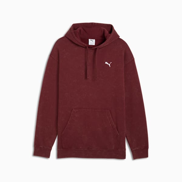 ESS ELEVATED Wash Hoodie Men, Ruby Shimmer, extralarge