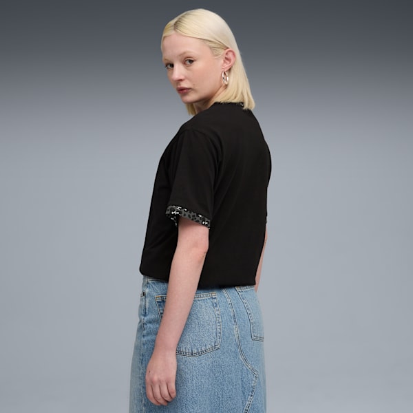 Essentials Animal Print Relaxed Tee Women, PUMA Black, extralarge