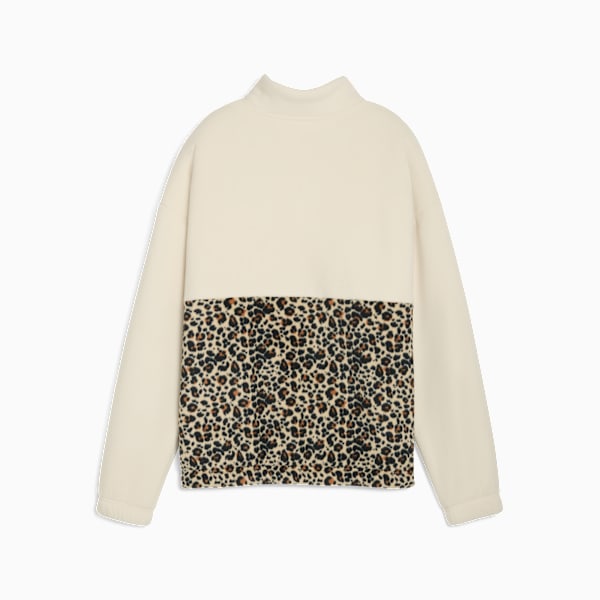 Essentials Animal Print Relaxed Crew Women, Alpine Snow, extralarge-GBR