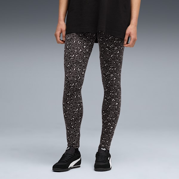 Essentials Animal Print Leggings Women, PUMA Black, extralarge-GBR