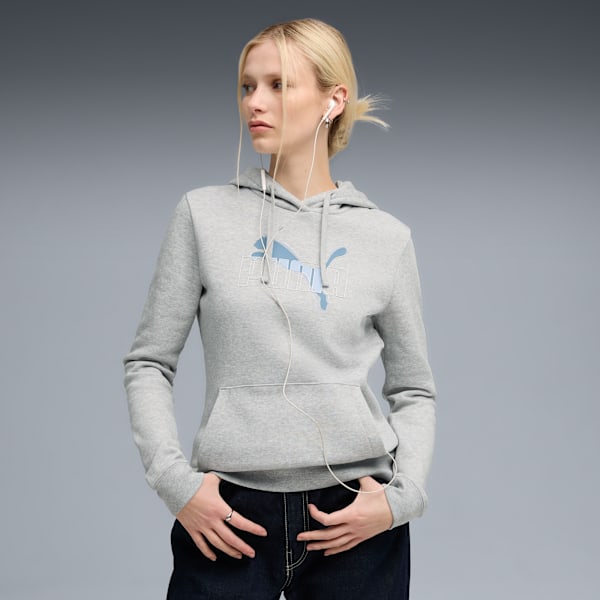 Essentials Logo Lab Hoodie Women, Light Gray Heather, extralarge