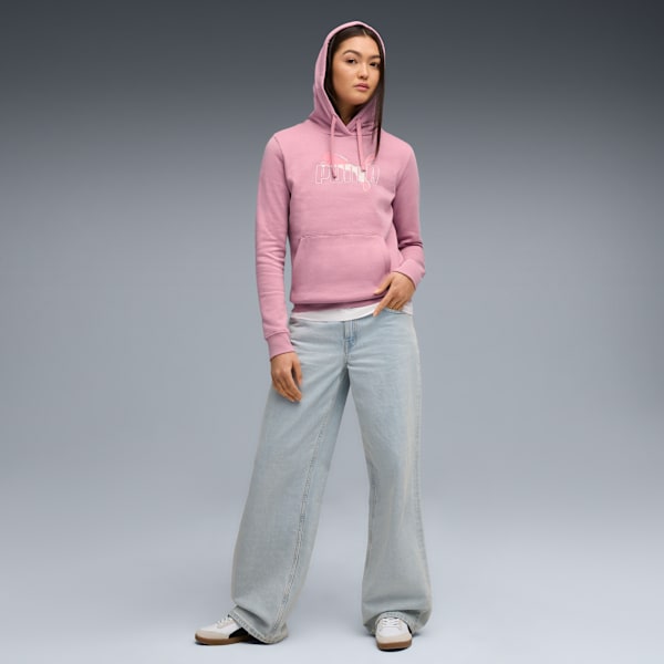Essentials Logo Lab Hoodie Women, Poised Pink, extralarge