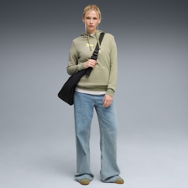 Essentials Logo Lab Hoodie Women, Lux Army, extralarge