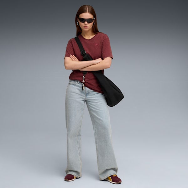 ESS ELEVATED Wash Tee Women, Ruby Shimmer, extralarge