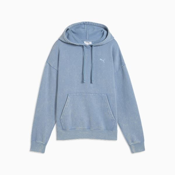Sudadera con capucha desteñida ESS ELEVATED para mujer, Cool Blue, extralarge