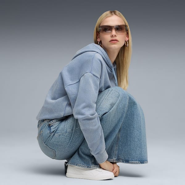 ESS ELEVATED Wash Hoodie Women, Cool Blue, extralarge