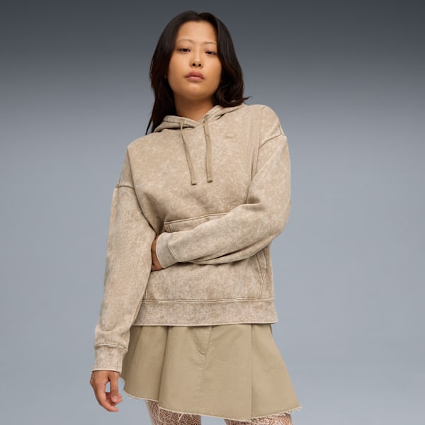 ESS ELEVATED Wash Hoodie Women, Ice Coffee, extralarge