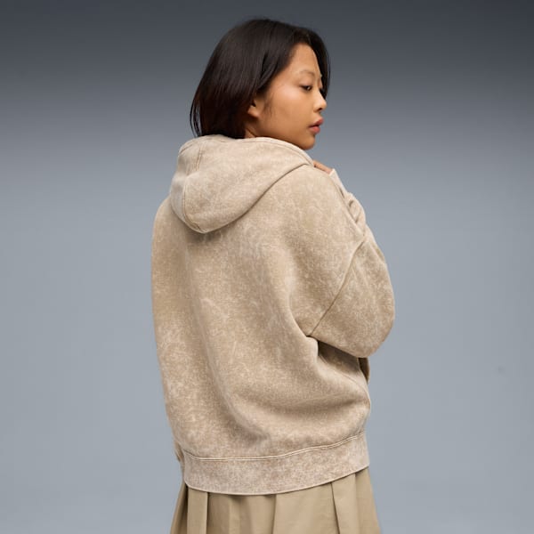 ESS ELEVATED Wash Hoodie Women, Ice Coffee, extralarge