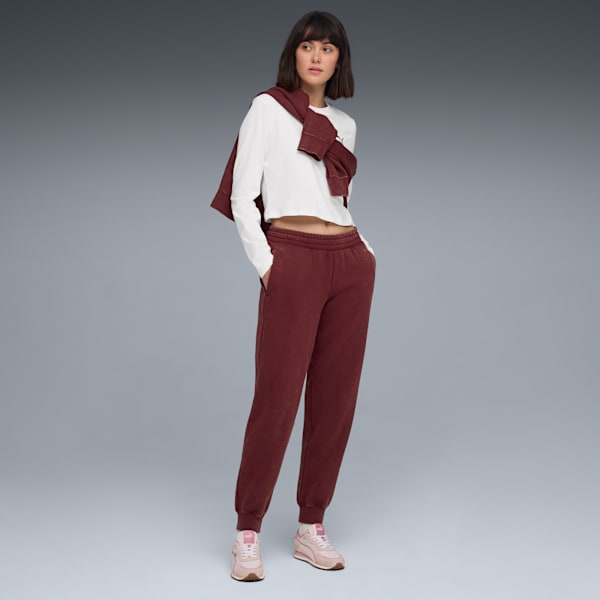 ESS ELEVATED Wash Sweatpants Women, Ruby Shimmer, extralarge