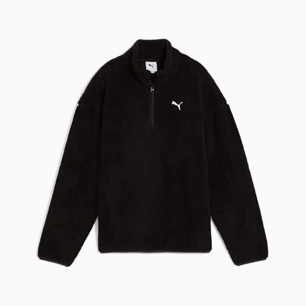 ★LAUL★SIDE ZIPPER OVER FIT HALF SWEAT SHIRT_BLACK LW635-ANDERSON-QUARTER-ZIP-