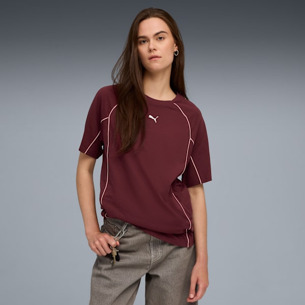 PUMA Sport Relaxed Tee Women, Ruby Shimmer, extralarge