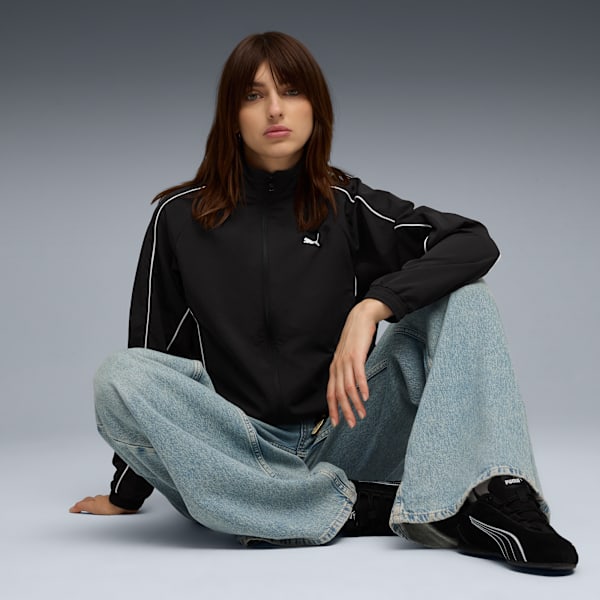 PUMA Sport Woven Full-Zip Jacket Women, PUMA Black, extralarge