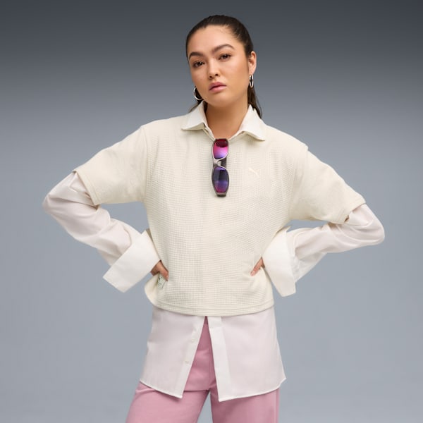 PUMA Class Relaxed Polo Tee Women, Alpine Snow, extralarge