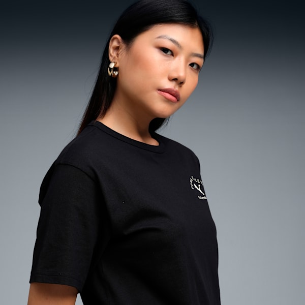 PUMA CLASS Women's Relaxed Cotton Tee, PUMA Black, extralarge-IND