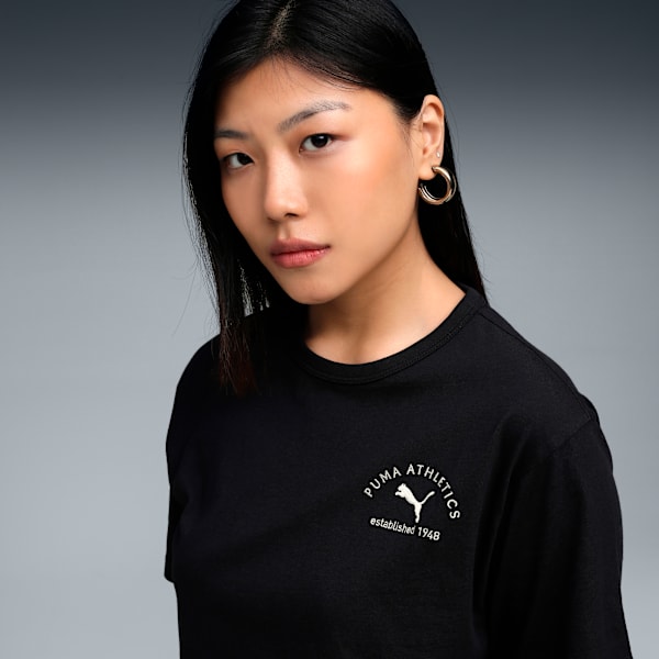 PUMA CLASS Women's Relaxed Cotton Tee, PUMA Black, extralarge-IND
