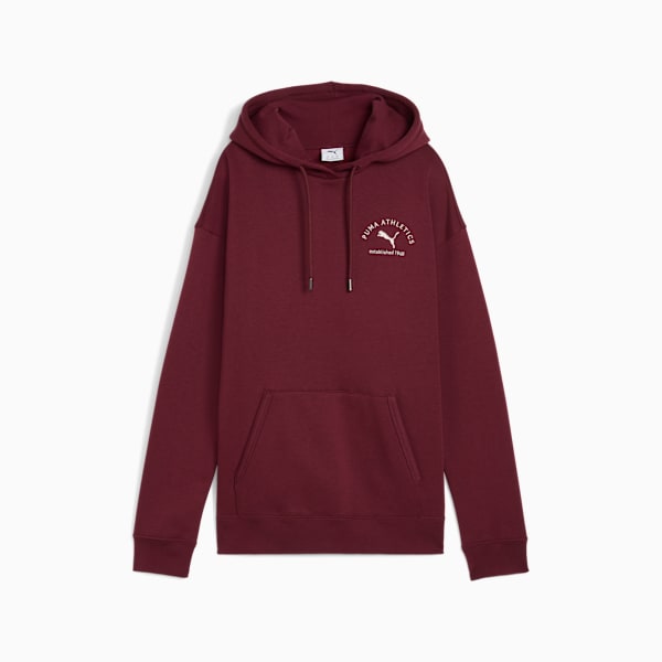 PUMA Class Relaxed Hoodie Women, Ruby Shimmer, extralarge