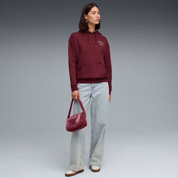 PUMA Class Relaxed Hoodie Women, Ruby Shimmer, extralarge