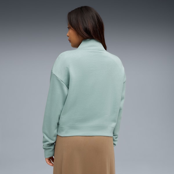 PUMA Class Women's Half-Zip Sweatshirt, Light Moss, extralarge-IND
