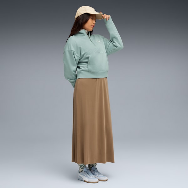 PUMA Class Women's Half-Zip Sweatshirt, Light Moss, extralarge-IND