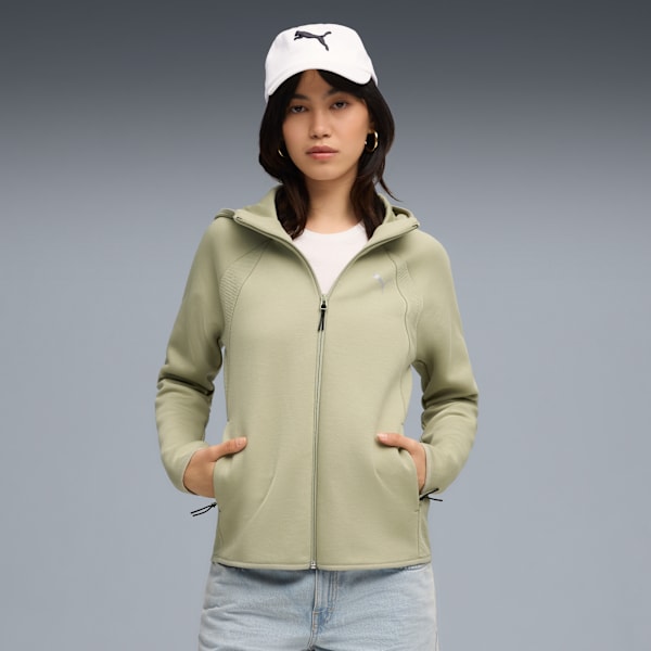 Evostripe Full-Zip Hoodie Women, Lux Army, extralarge