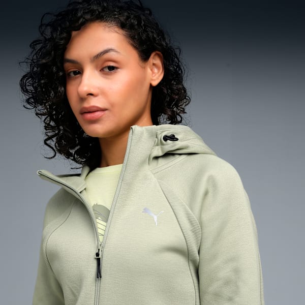 EVOSTRIPE Women’s Moisture-Wicking Full-Zip Hoodie, Lux Army, extralarge-IND