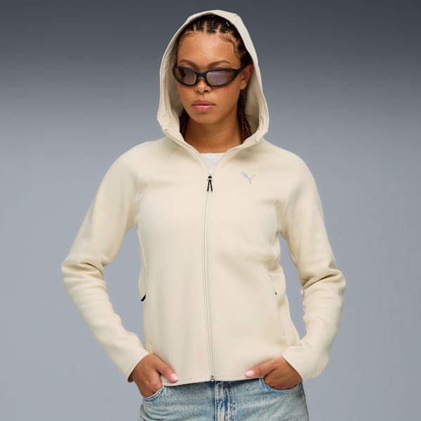 Evostripe Full-Zip Hoodie Women, Alpine Snow, extralarge