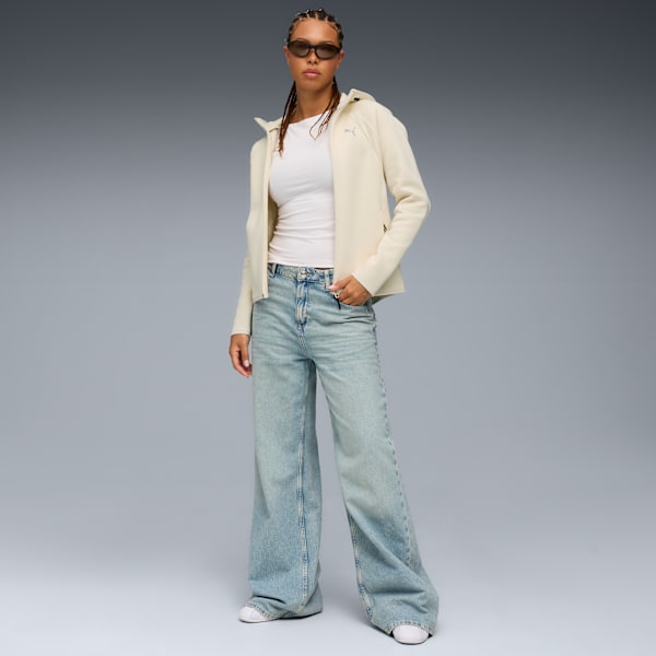 Evostripe Full-Zip Hoodie Women, Alpine Snow, extralarge