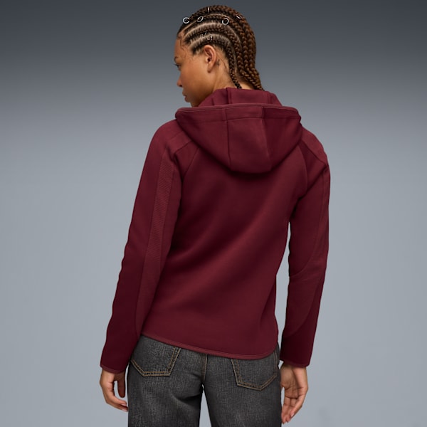 Evostripe Full-Zip Hoodie Women, Ruby Shimmer, extralarge