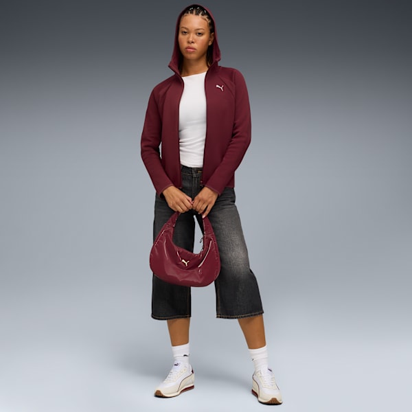 Evostripe Full-Zip Hoodie Women, Ruby Shimmer, extralarge