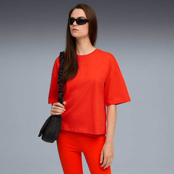 HER Oversized Tee Women, Fierce Red, extralarge