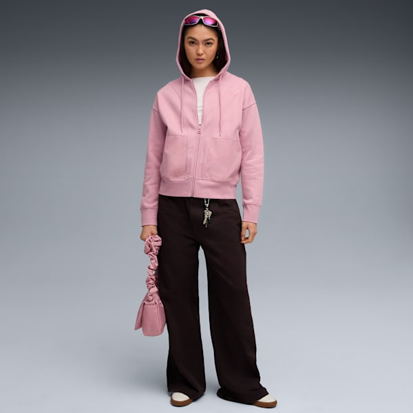 Her Women's Relaxed Zip-Up Hoodie, Poised Pink, extralarge