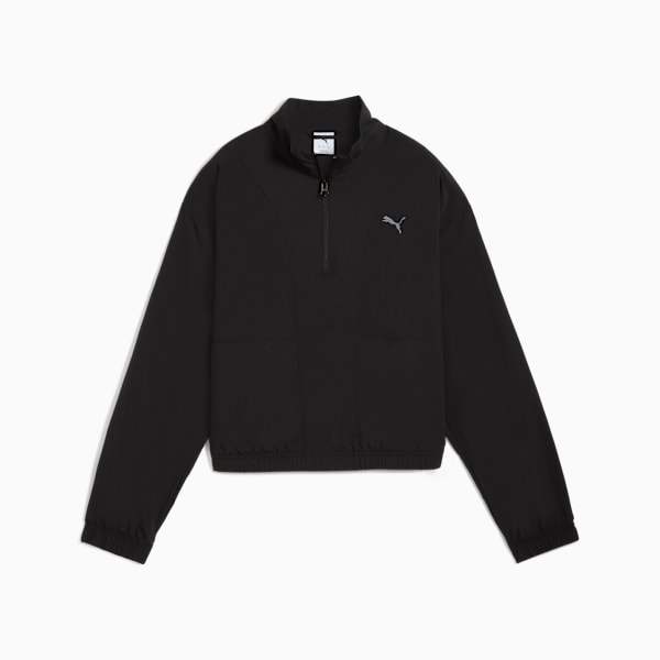 HER Relaxed Half-Zip Crew Women, PUMA Black, extralarge