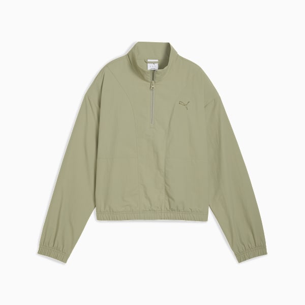 HER Relaxed Half-Zip Crew Women, Lux Army, extralarge