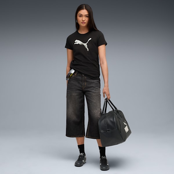 House of Graphics Women’s Crew Neck Cotton Tee, PUMA Black, extralarge-IND