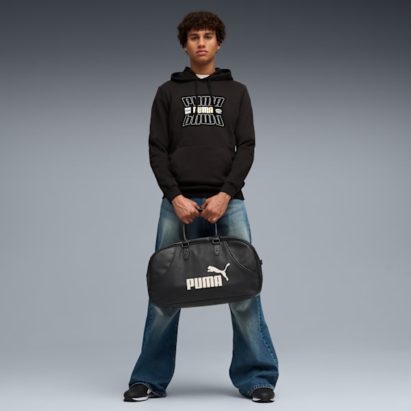 Sudadera con capucha ESS LOGO LAB Holiday para hombre, PUMA Black, extralarge