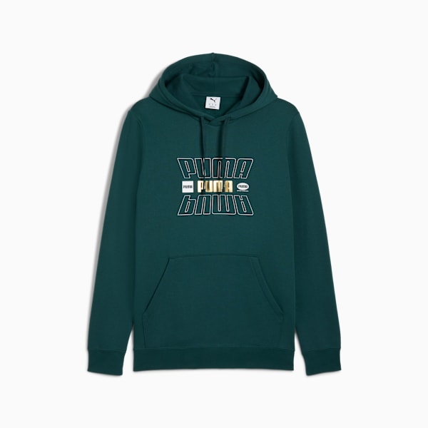 PUMA Essentials Logo Lab Men's Fleece Hoodie, Green Terrain, extralarge