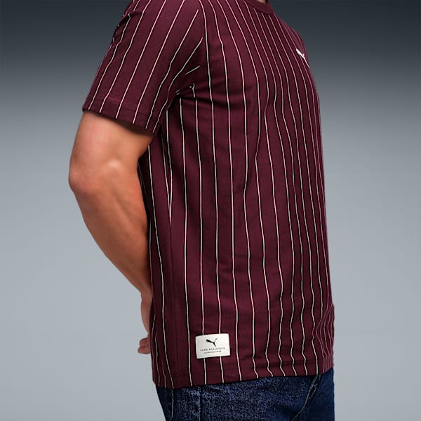 PUMA CLASS Men’s Striped Cotton Tee, Ruby Shimmer, extralarge-IND