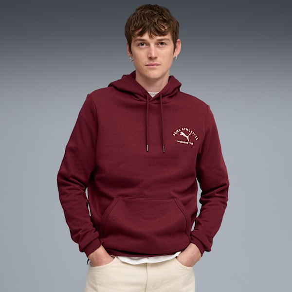 PUMA CLASS Graphic Hoodie Men, Ruby Shimmer, extralarge