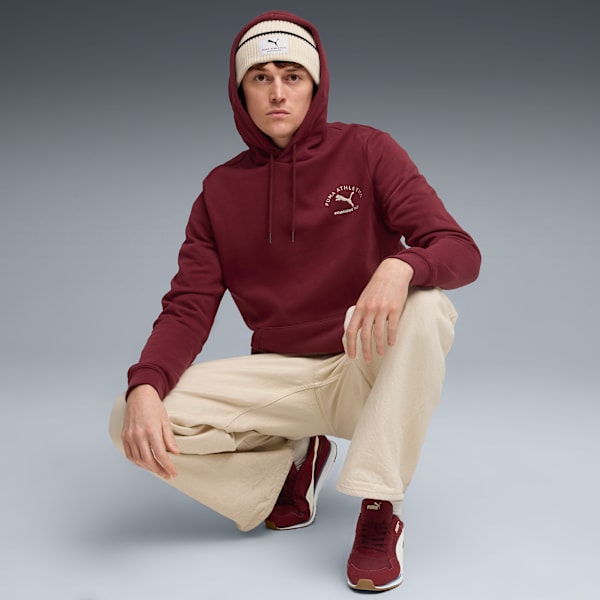 PUMA CLASS Graphic Hoodie Men, Ruby Shimmer, extralarge