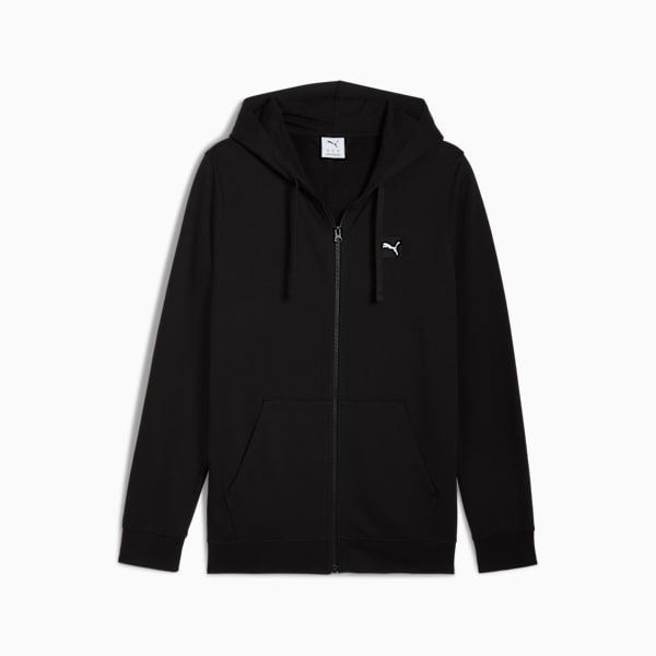 Essentials Elevated Men's Fleece Hoodie, PUMA Black, extralarge-IND