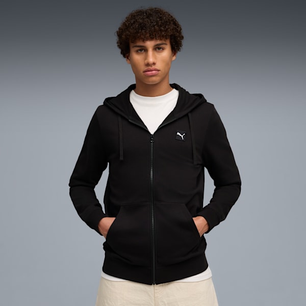 Essentials Elevated Men's Fleece Hoodie, PUMA Black, extralarge-IND
