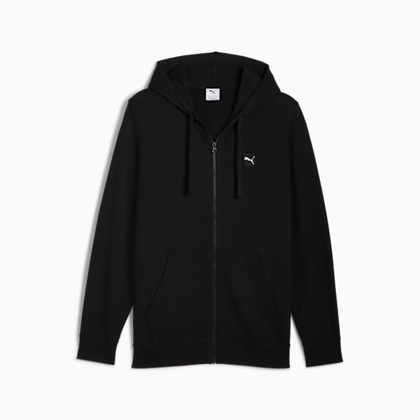 Essentials Elevated Men’s Cotton Regular Fit Hoodie, PUMA Black, extralarge-IND